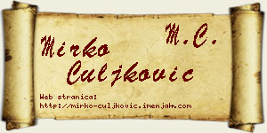Mirko Čuljković vizit kartica